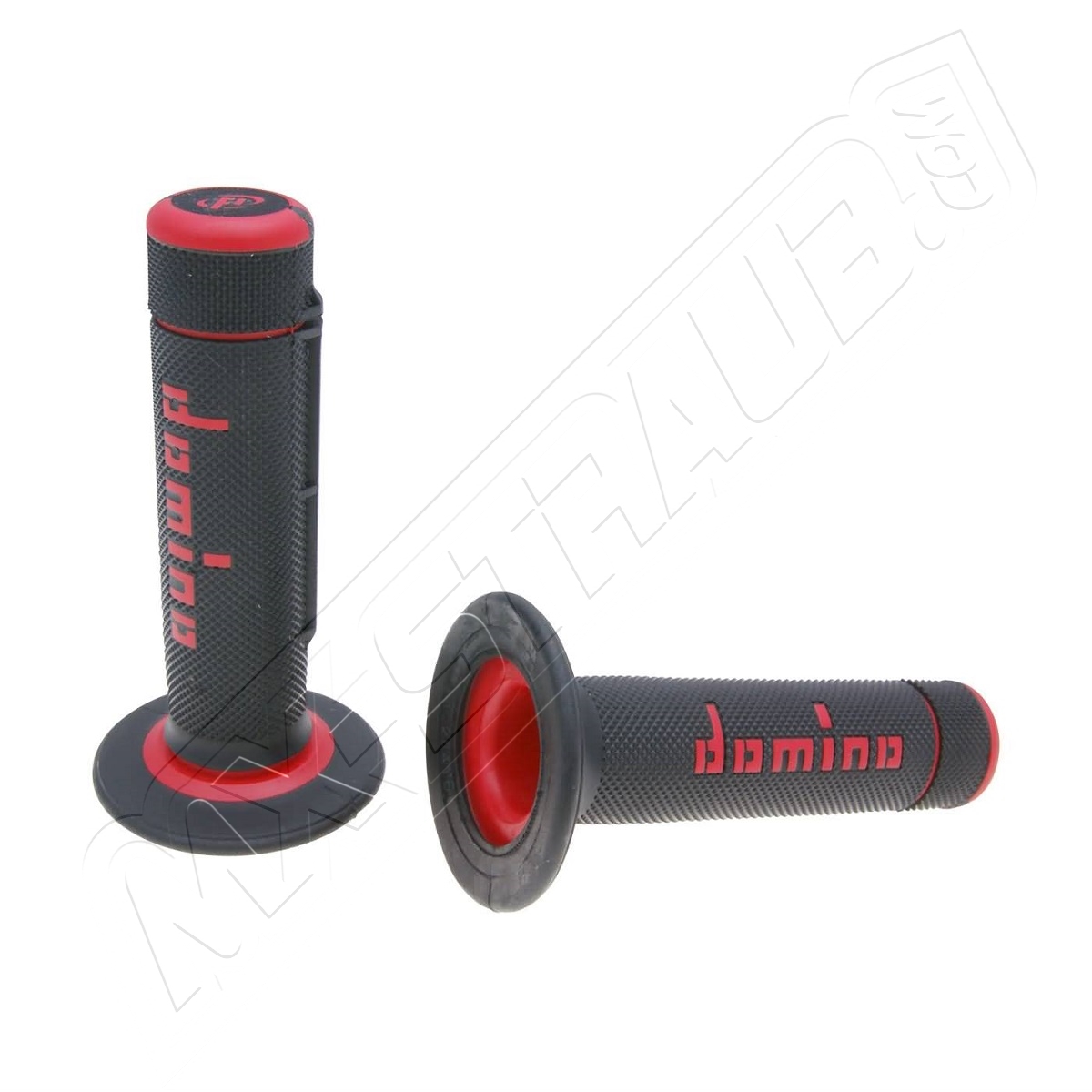 DOMINO Off-Road Griffgummis Halbwaffel schwarz/rot DOMINO Off-Road Griffgummis Halbwaffel schwarz/rot