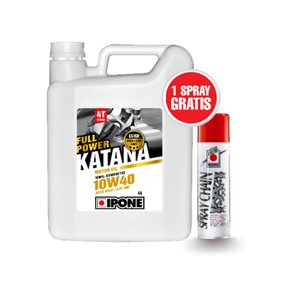 IPONE Full Power Katana (10W40) 4-Takt 4Liter+250ml Kettenspray IPONE Full Power Katana (10W40) 4-Takt 4Liter+250ml Kettenspray