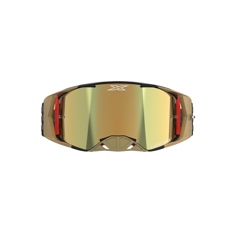 EKS Lucid Brille Flag Schwarz-Gold -Gold Verspiegeltes Glas