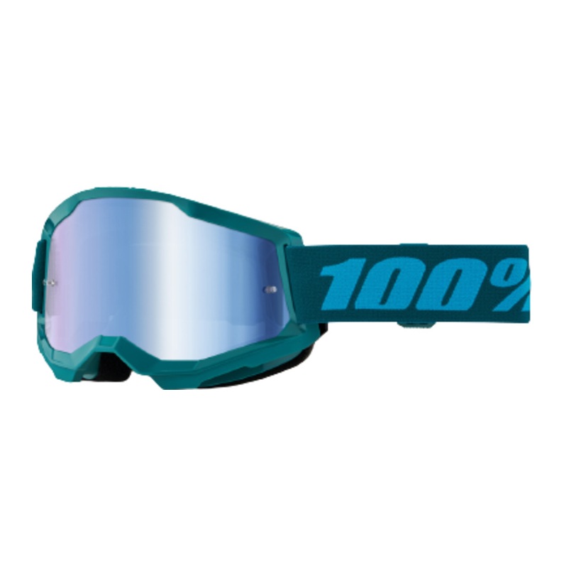 100% Strata 2 MX-Brille Stone - Mirror Blue Lens 