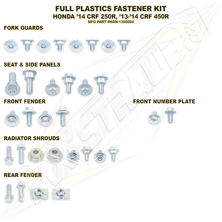 BOLT Schraubenkit für Plastikteile CRF 450 13-16, CRF 250 14-16 BOLT Schraubenkit für Plastikteile CRF 450 13-16, CRF 250 14-16