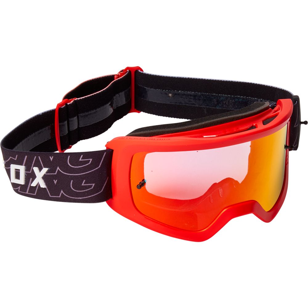 FOX Main Stray MX-Brille Flo Red mit rotverpeigelter Lexan™-Sichtscheibe