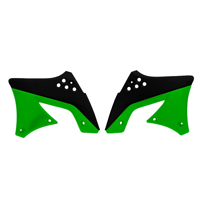 RACE TECH Kühlerpoiler KAWASAKI KXF450 09-11 schwarz/grün RACE TECH Kühlerpoiler KAWASAKI KXF450 09-11 schwarz/grün