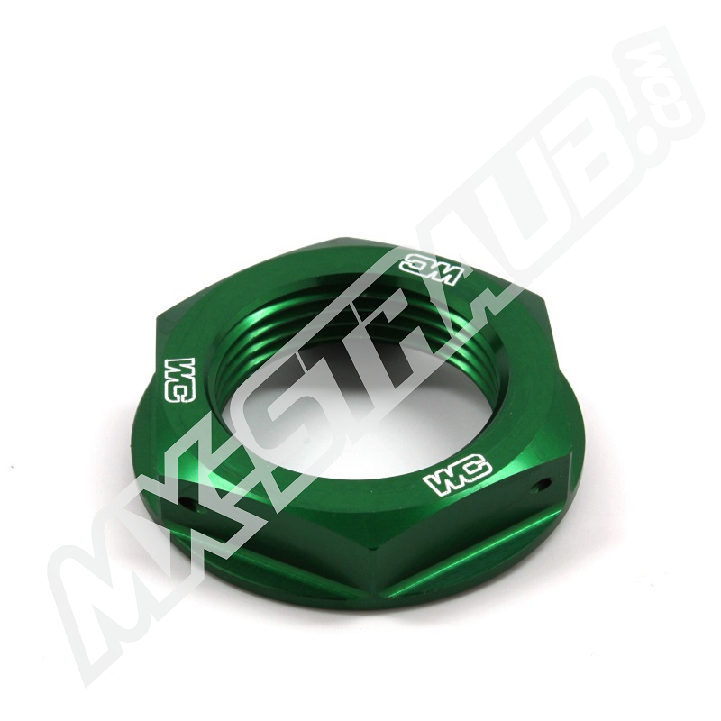 Steuerkopfmutter von WorksConnection für KX(F)125-450 grün Steuerkopfmutter von WorksConnection für KX(F)125-450 grün