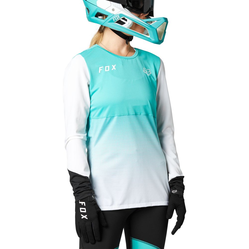 FOX Womens Flexair LS Jersey Teal Gr: M FOX Womens Flexair LS Jersey Teal Gr: M
