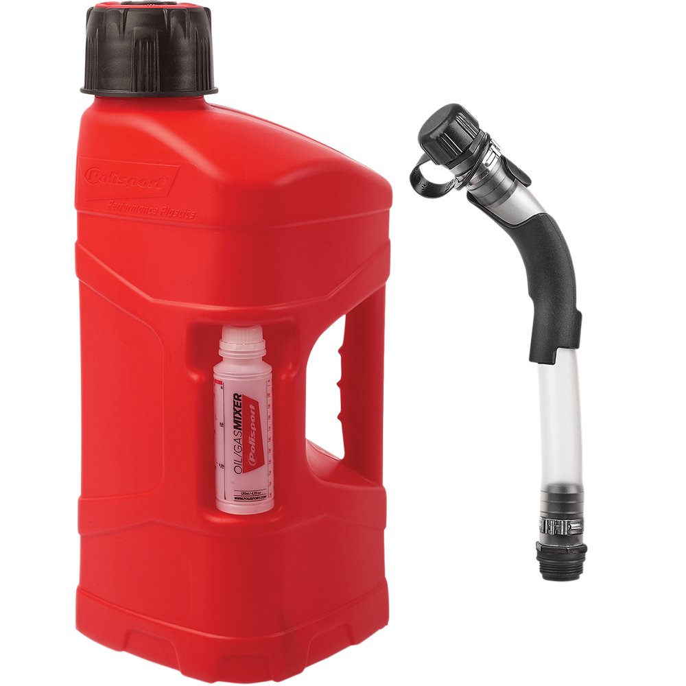 Polisport Pro Octane Kanister 10L mit Einfüllstutzen + 125ml Öl Mixbehälter