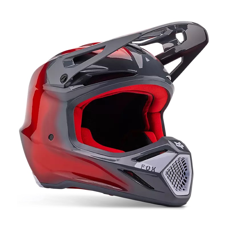 FOX MX-Helm V3 Volatile  Grau/Rot Gr: L 59-60cm