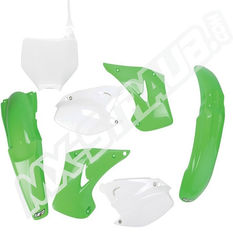 UFO Plastik-Kit Kawasaki KX125/250 03-08 original Farbe UFO Plastik-Kit Kawasaki KX125/250 03-08 original Farbe