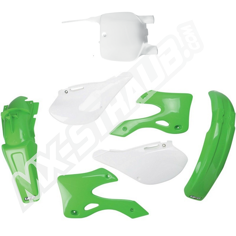 UFO Plastik-Kit Kawasaki KX125/250 99-02 original Farbe UFO Plastik-Kit Kawasaki KX125/250 99-02 original Farbe