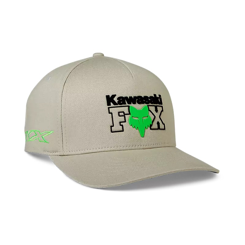 Fox X Kawasaki Flexfit-Kappe stahl grau