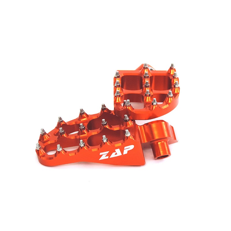 ZAP E-Peg Fußraste Yamaha, Gas Gas, KTM, HSQ ->2015 orange *inkl. Federn*
