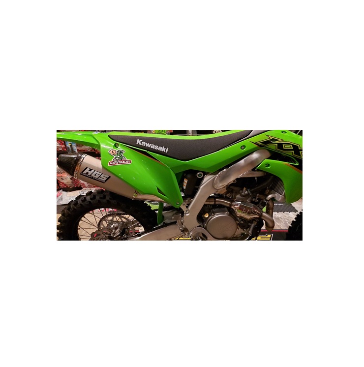 HGS Auspuffanlage KX 450 19-23 mit Carbon Endkappe HGS Auspuffanlage KX 450 19-23 mit Carbon Endkappe