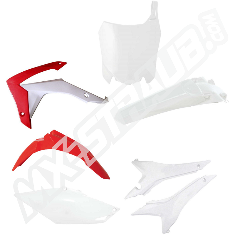 Race Tech Plastikkit CRF 450 13-, CRF 250 14- rot/weiss OEM 6-teilig Race Tech Plastikkit CRF 450 13-, CRF 250 14- rot/weiss OEM 6-teilig