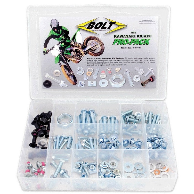 Pro-Pack Schraubenkit KX/KXF 2003- 170-teilig Pro-Pack Schraubenkit KX/KXF 2003- 170-teilig