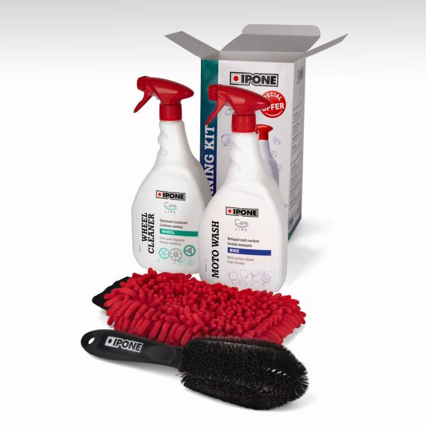 IPONE CLEANING KIT1L Mehrzweckreiniger + 1L Felgenreiniger + 1 Waschhandschuh + 1 Felgenbürste IPONE CLEANING KIT1L Mehrzweckreiniger + 1L Felgenreiniger + 1 Waschhandschuh + 1 Felgenbürste