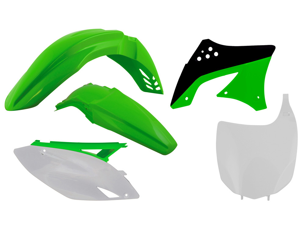 RACE TECH PLASTIKKIT KAWASAKI KXF450 09-11 grün/weiß RACE TECH PLASTIKKIT KAWASAKI KXF450 09-11 grün/weiß