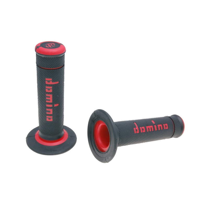 DOMINO Off-Road Griffgummis A190(Glatt) schwarz/rot DOMINO Off-Road Griffgummis A190(Glatt) schwarz/rot
