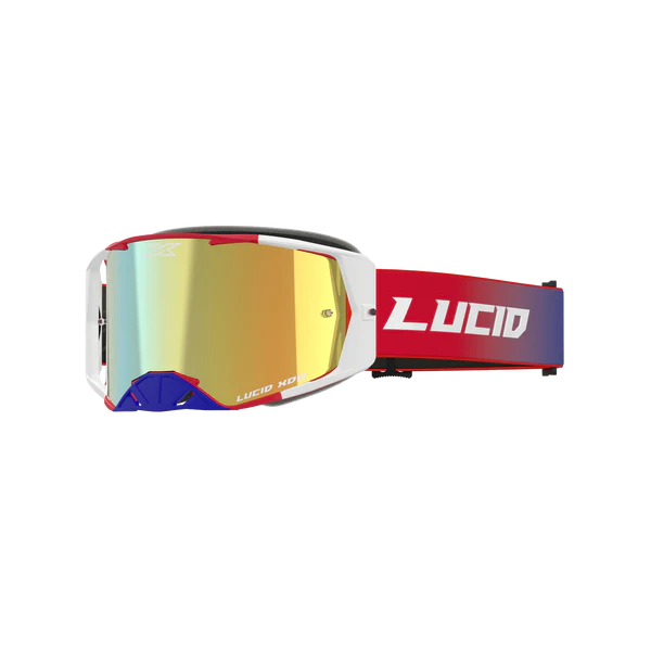 EKS Lucid Brille TM Rot-Weiß-Blau - Gold Verspiegeltes Glas