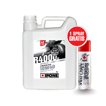 IPONE R4000 RS (10W40) 4-Takt 4Liter+250ml Kettenspray IPONE R4000 RS (10W40) 4-Takt 4Liter+250ml Kettenspray