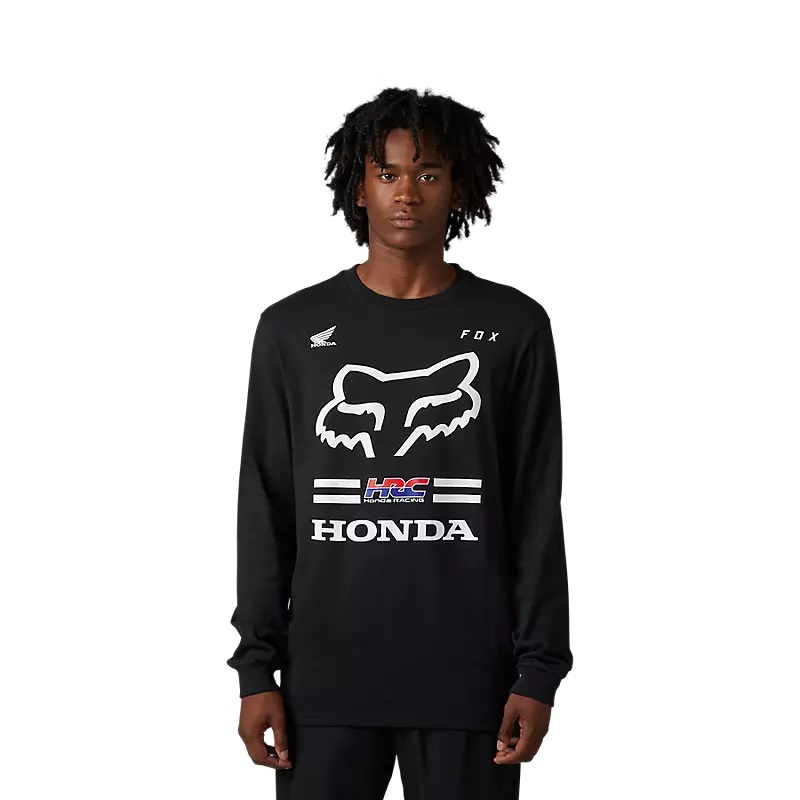 Langärmliges Premium-T-Shirt Fox X Honda schwarz Langärmliges Premium-T-Shirt Fox X Honda schwarz