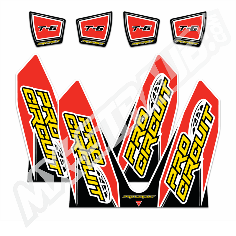 Aufkleberkit für Pro Circuit T6 Dual Schalldämpfer Honda CRF Aufkleberkit für Pro Circuit T6 Dual Schalldämpfer Honda CRF