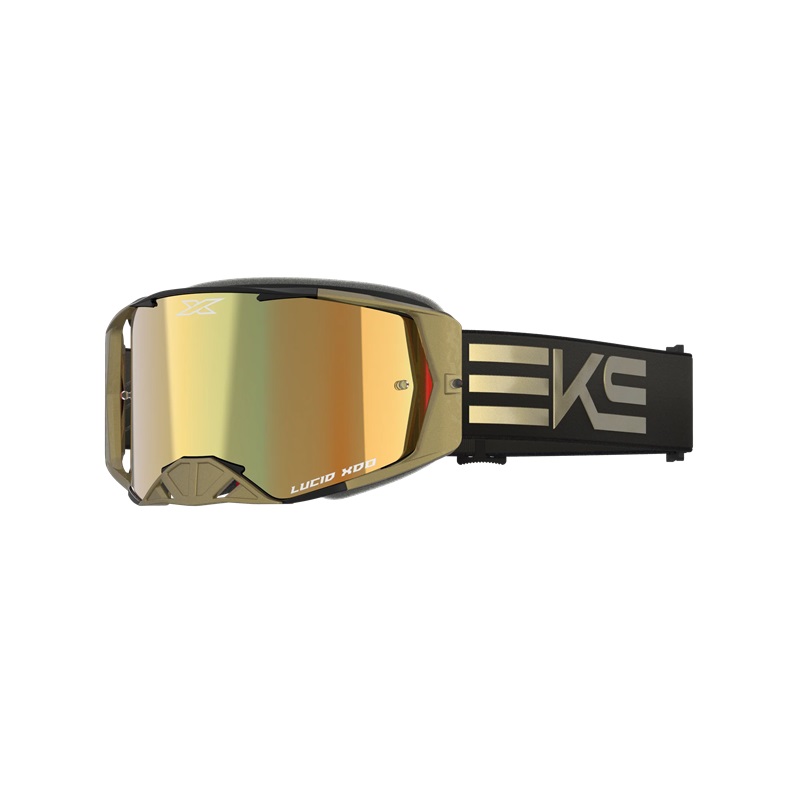 EKS Lucid Brille Flag Schwarz-Gold -Gold Verspiegeltes Glas