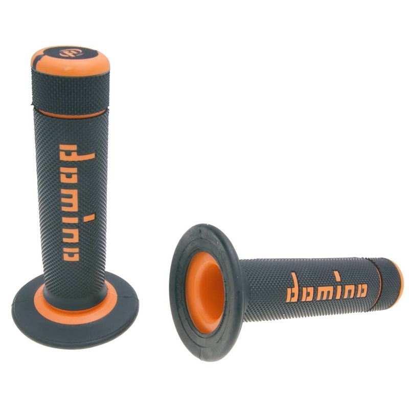 DOMINO Off-Road Griffgummis schwarz/orange (Half Waffle) DOMINO Off-Road Griffgummis schwarz/orange (Half Waffle)