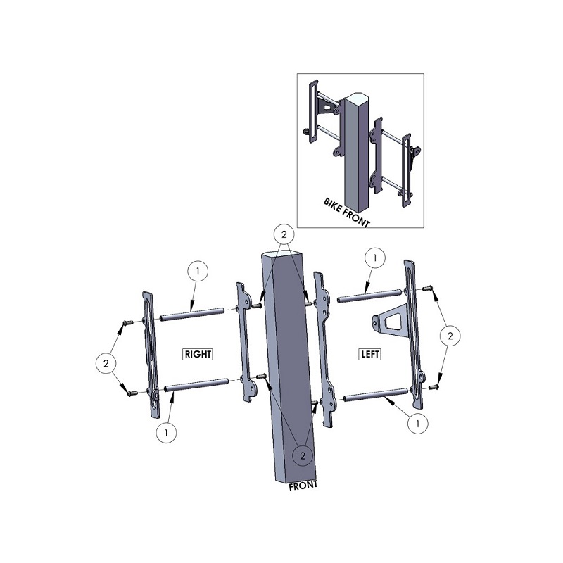 ZAP Kühlerschützer aus Aluminium KXF250 10-16 ZAP Kühlerschützer aus Aluminium KXF250 10-16