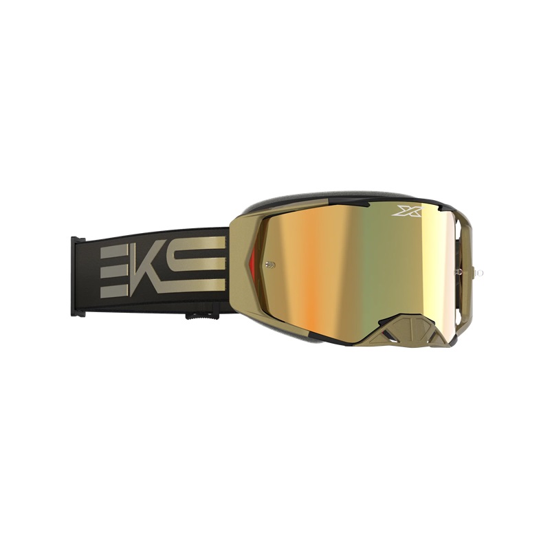 EKS Lucid Brille Flag Schwarz-Gold -Gold Verspiegeltes Glas